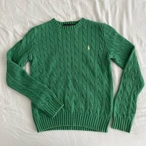 Ralph Lauren Cable-Knit Cotton Crewneck Sweater